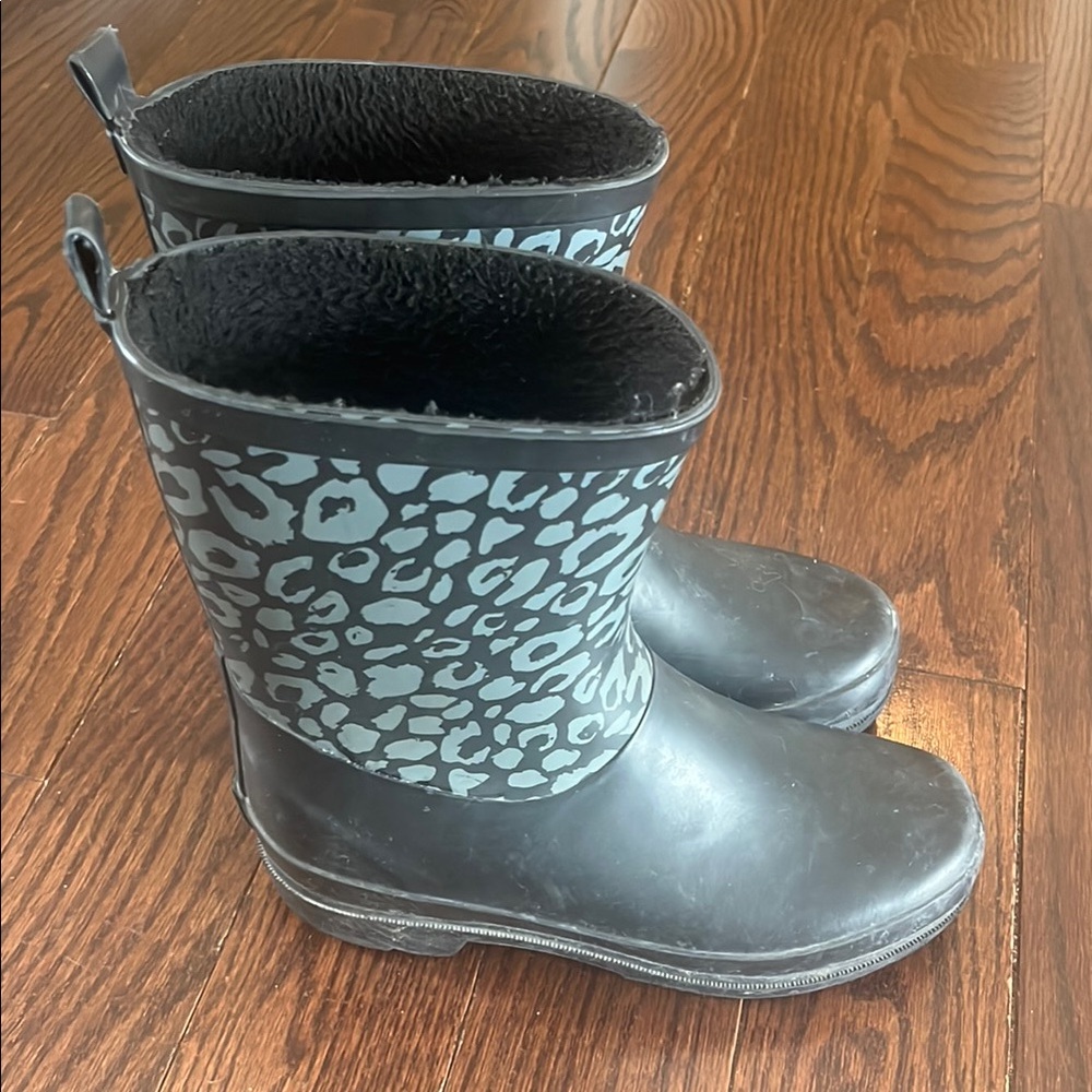 Ripzone | Kids Black and Gray Leopard Print Boots, 3